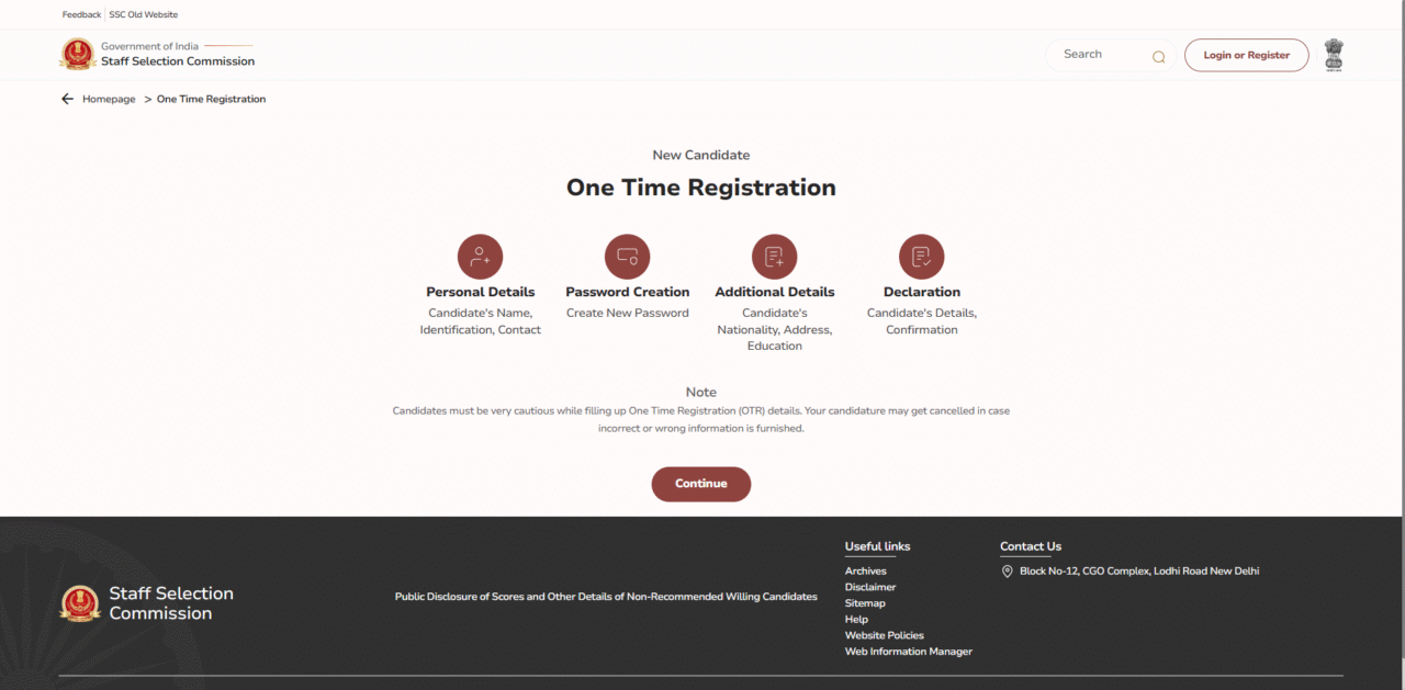 Delhi Police Head Constable Recruitment 2025 (Ministerial): दिल्ली पुलिस में 509 पदों पर भर्ती, अभी करें आवेदन 5 ssc website applicant otr registration window