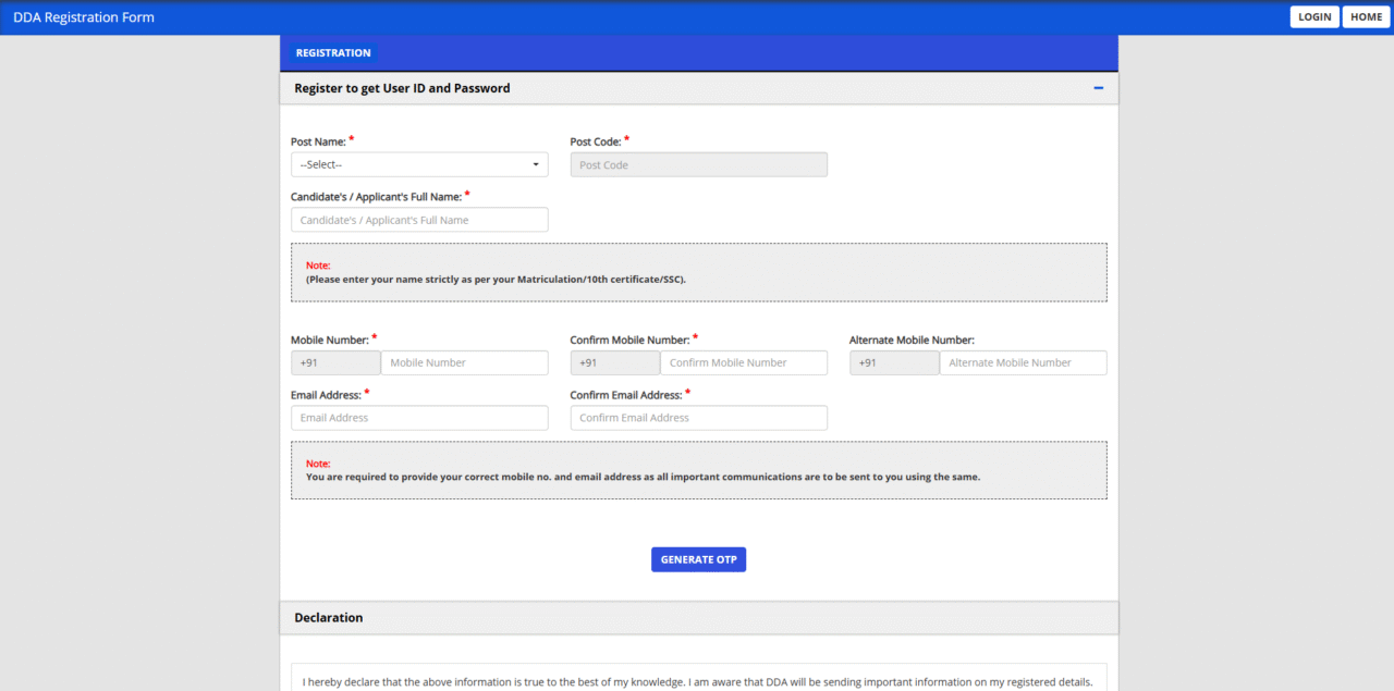DDA Recruitment 2025: दिल्ली विकास प्राधिकरण में निकली बंपर भर्ती! 1732 पदों 6 dda official website candidate registration window