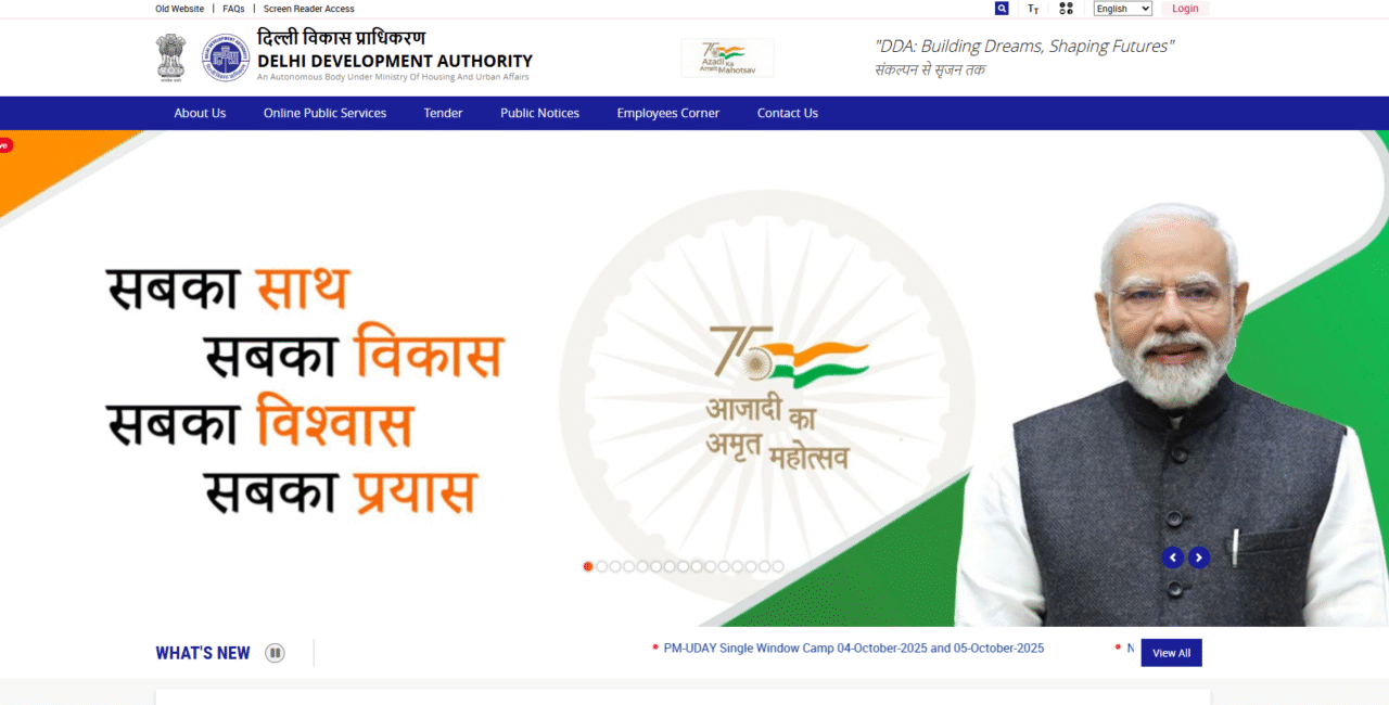 DDA Recruitment 2025: दिल्ली विकास प्राधिकरण में निकली बंपर भर्ती! 1732 पदों 3 dda official website homepage