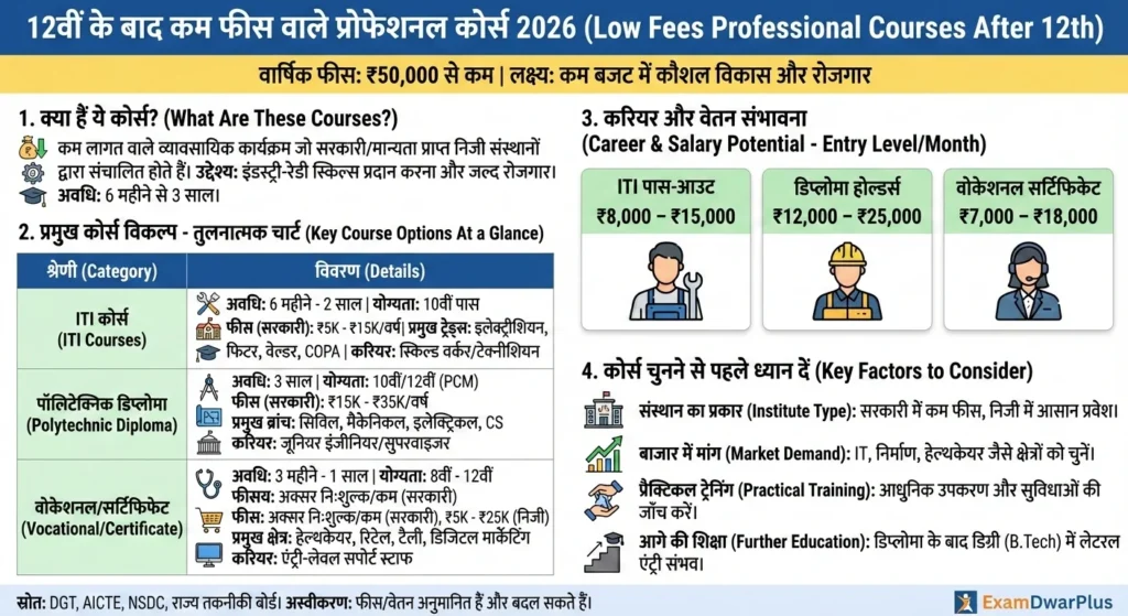 Low Fees Professional Courses after 12th
