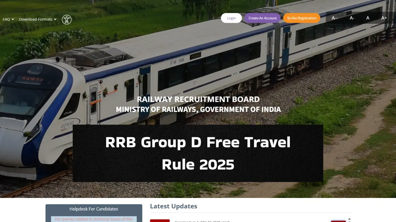 RRB Group D Free Travel Rule 2025: जानें रेलवे ग्रुप D परीक्षा के लिए निशुल्क यात्रा के क्या नियम हैं? 1 RRB Group D Free Travel Rule 2025