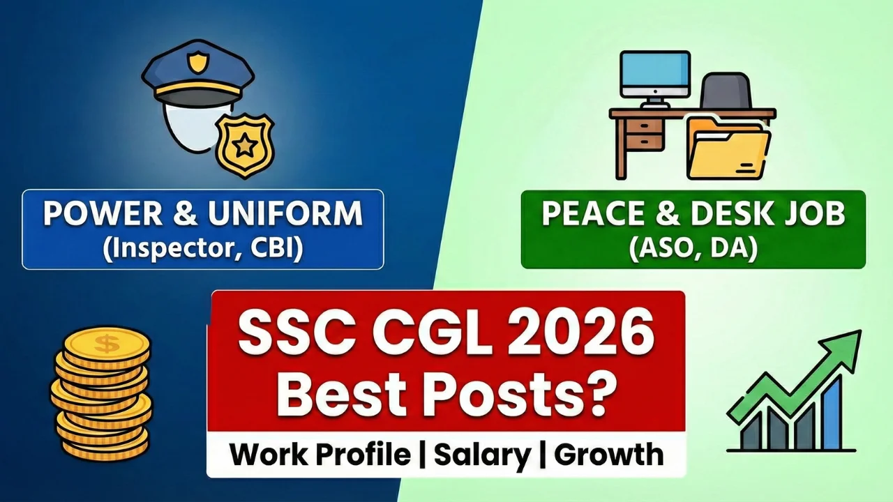 SSC CGL 2026 में कौन-कौन सी पोस्ट Best है? (Work Profile + Salary + Growth Analysis) 1 SSC CGL 2026 में कौन-कौन सी पोस्ट Best है