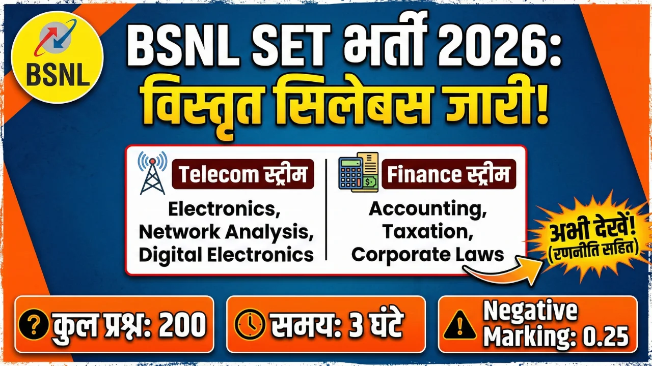 BSNL Senior Executive Trainee Syllabus 2026 – परीक्षा पैटर्न, विषयवार सिलेबस और PDF डाउनलोड गाइड 1 BSNL Senior Executive Trainee Syllabus